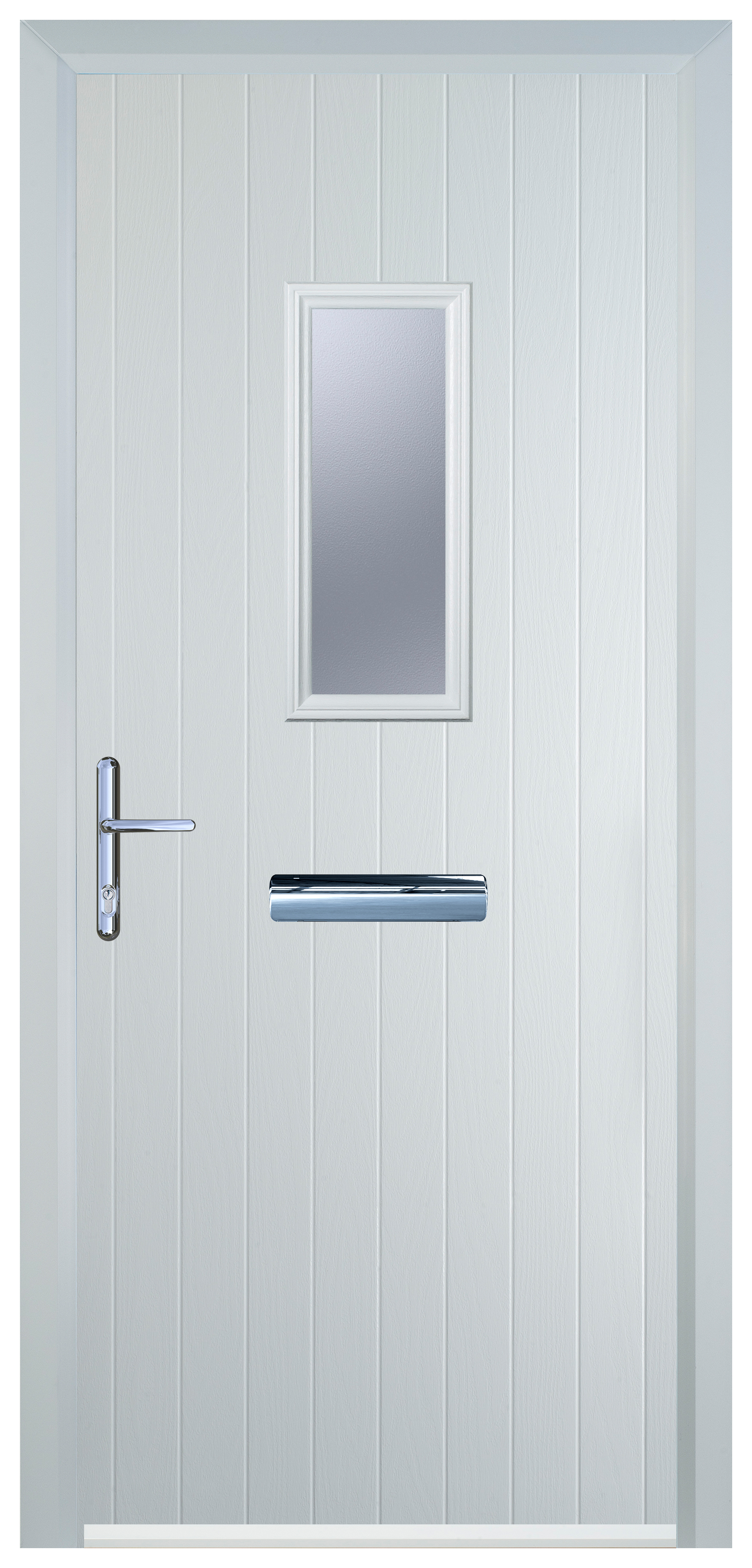 Door-Stop 1 Square White Right Hand Composite Door - 2100mm