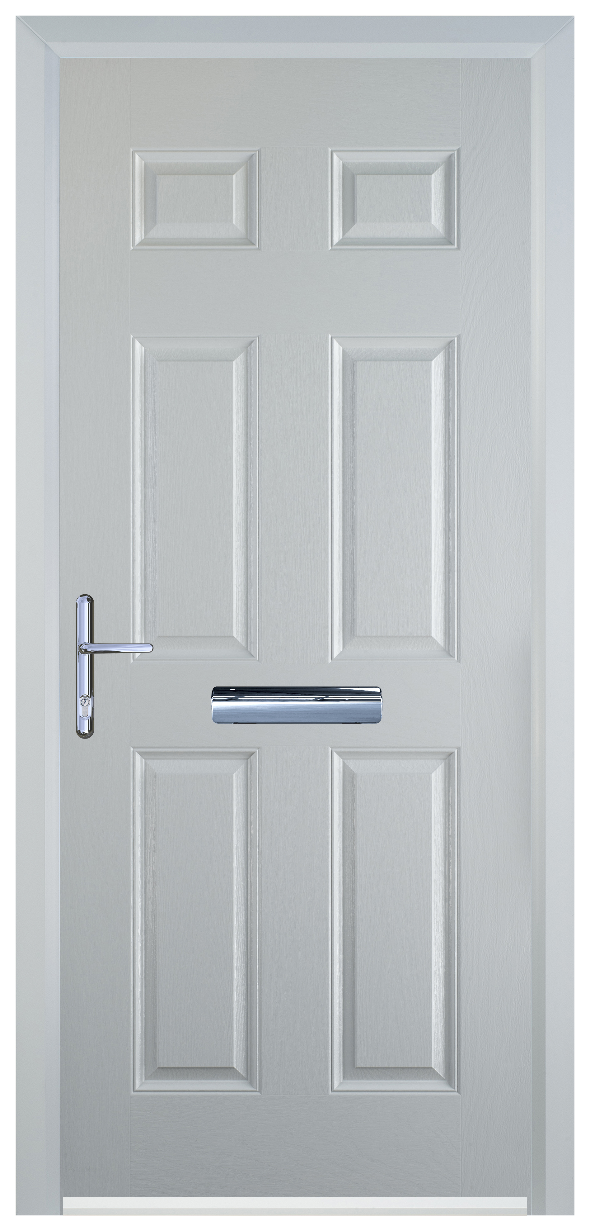 Door-Stop 6 Panel White Right Hand Composite Door - 2100mm