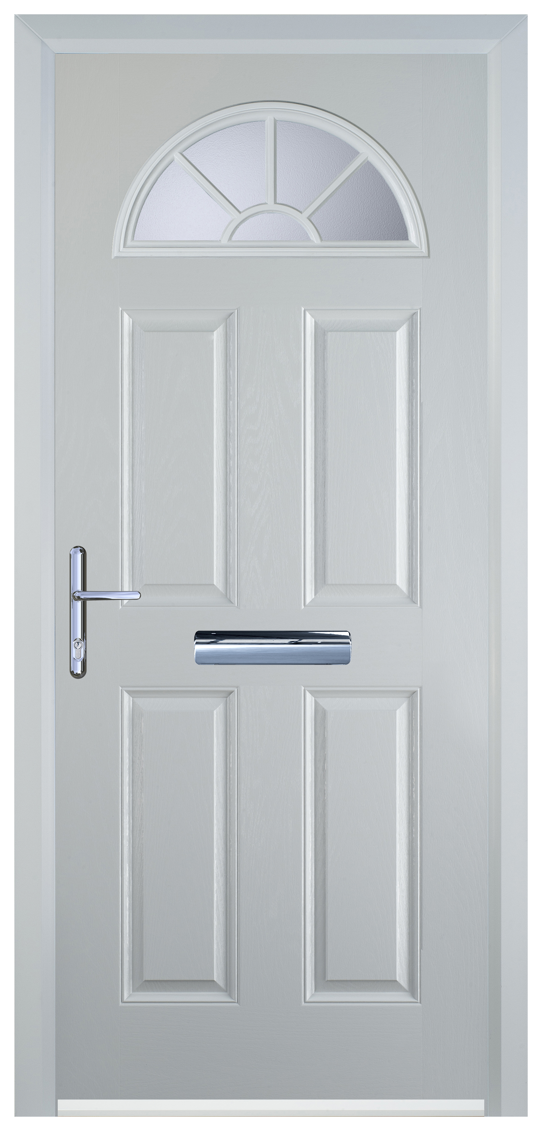 Door-Stop 4 Panel Sunburst White Right Hand Composite Door - 2100mm