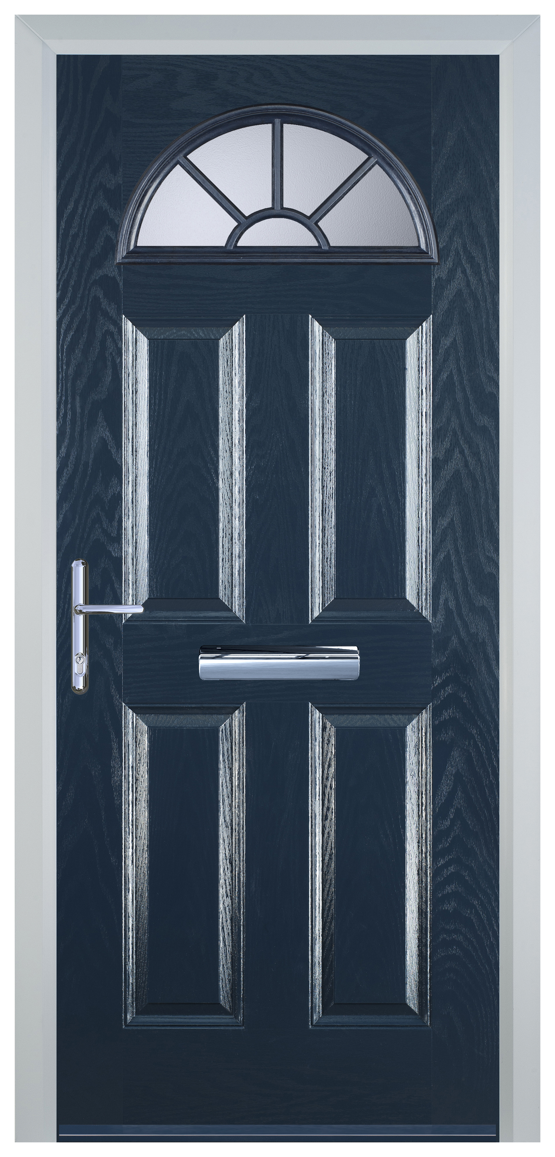 Door-Stop 4 Panel Sunburst Blue Right Hand Composite Door - 2100mm
