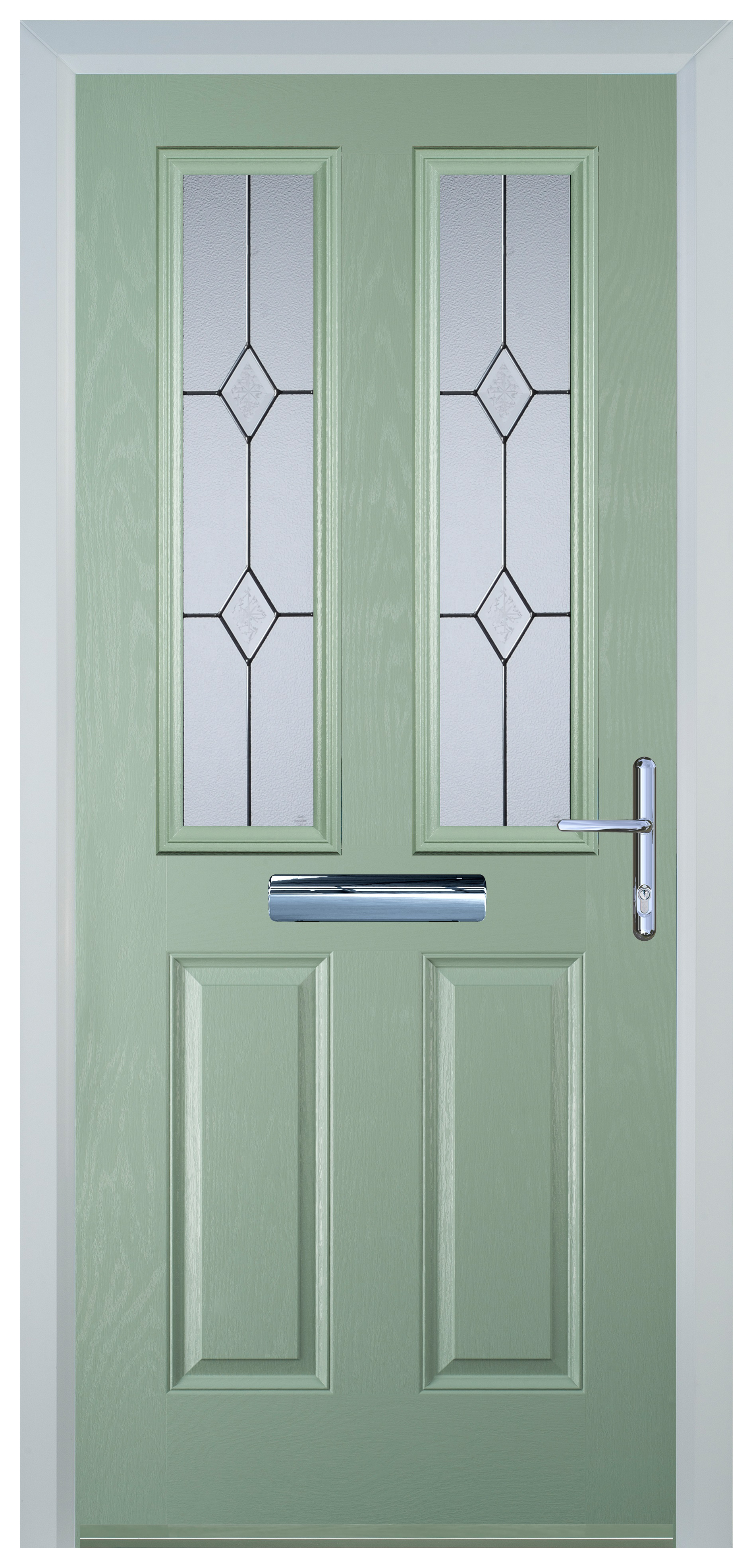 Door-Stop 2 Panel 2 Square Chartwell Green Left Hand Composite Door - 2100mm