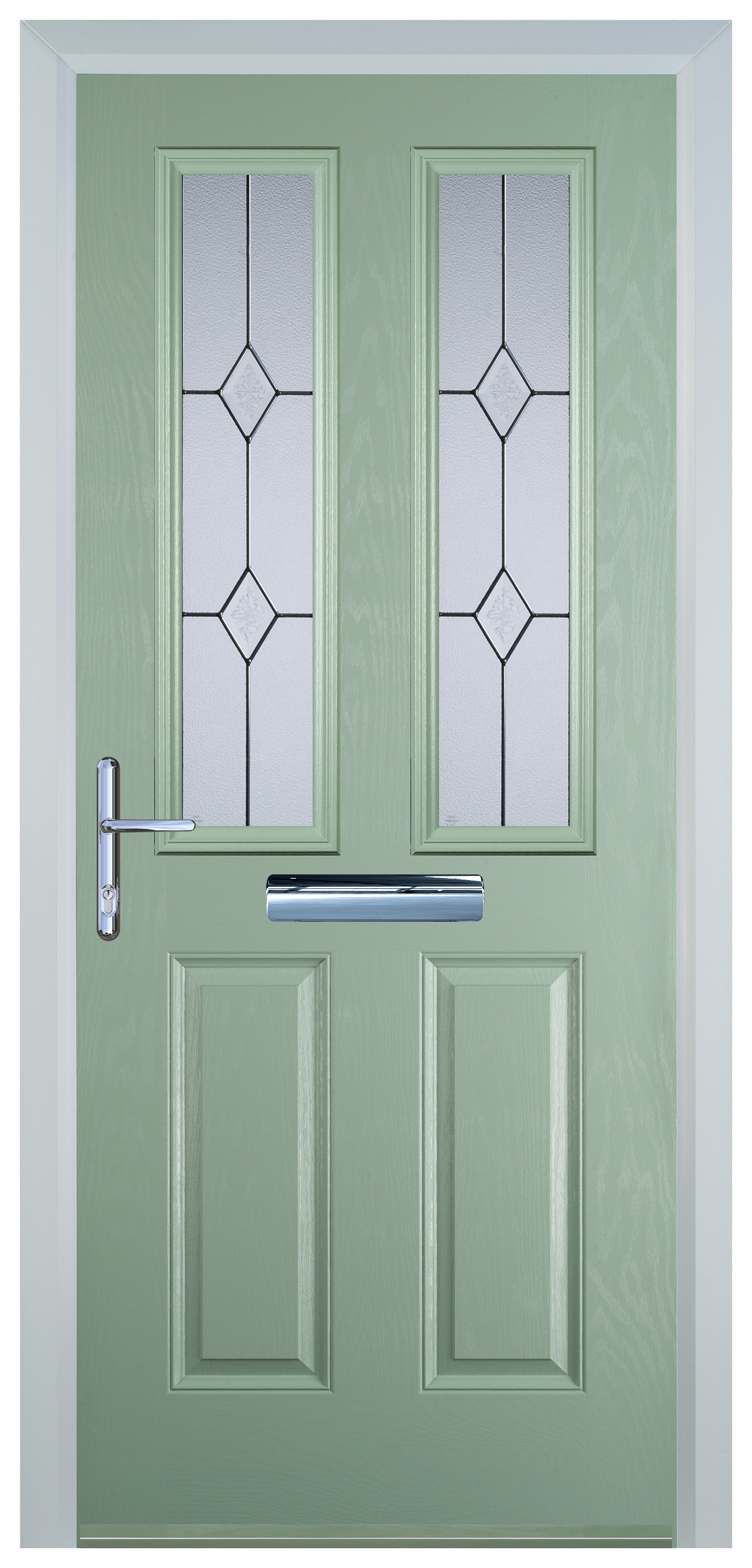 Door-Stop 2 Panel 2 Square Chartwell Green Right Hand Composite Door - 2100mm