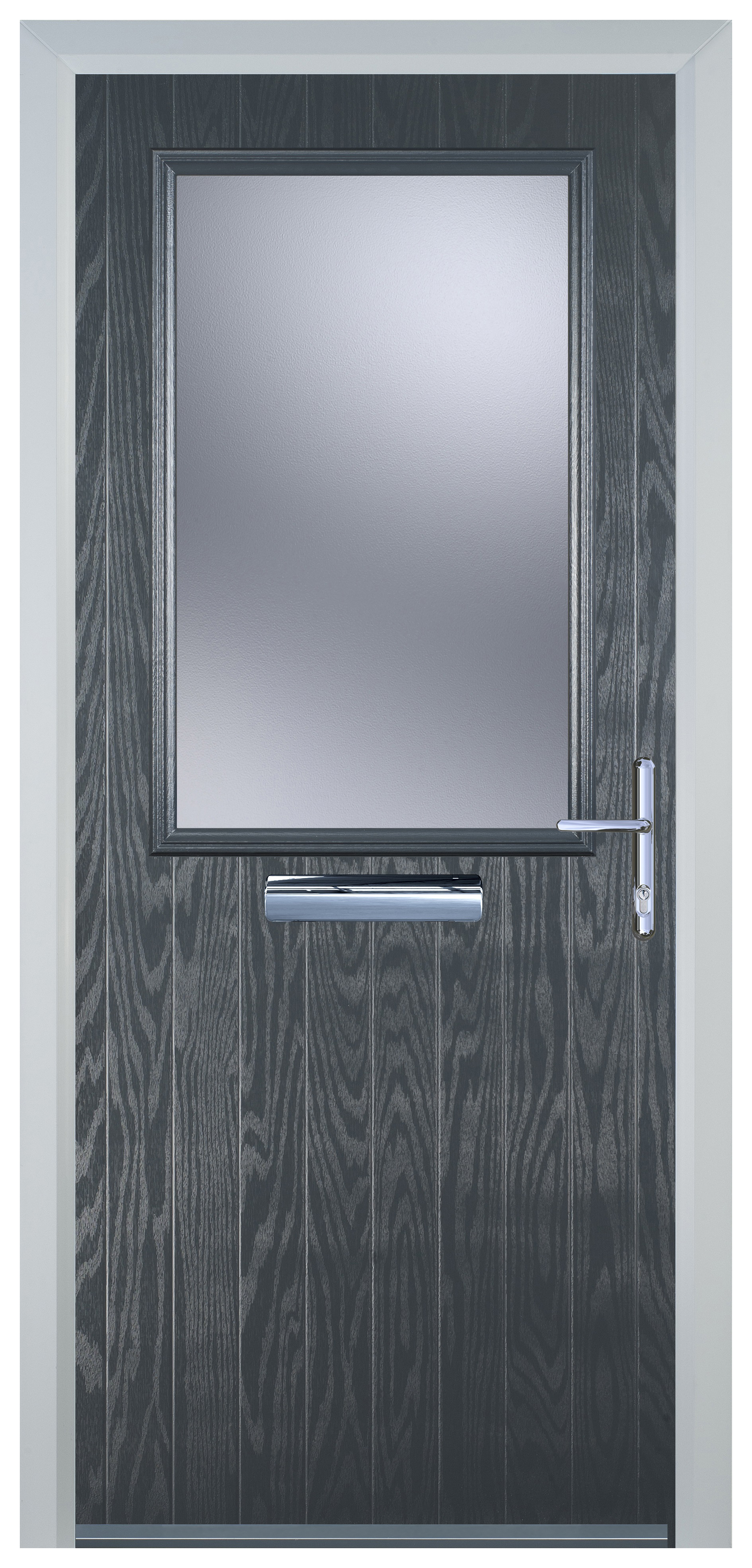 Door-Stop Cottage Half Glazed Anthracite Grey Left Hand Composite Door - 2100mm
