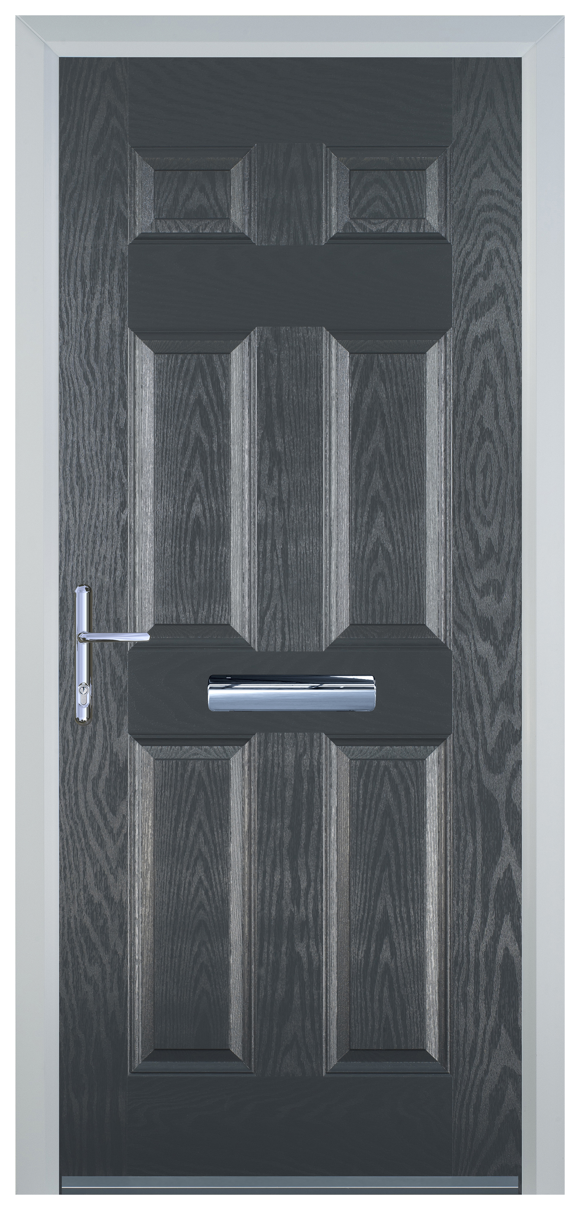 Door-Stop 6 Panel Anthracite Grey Right Hand Composite Door - 2100mm
