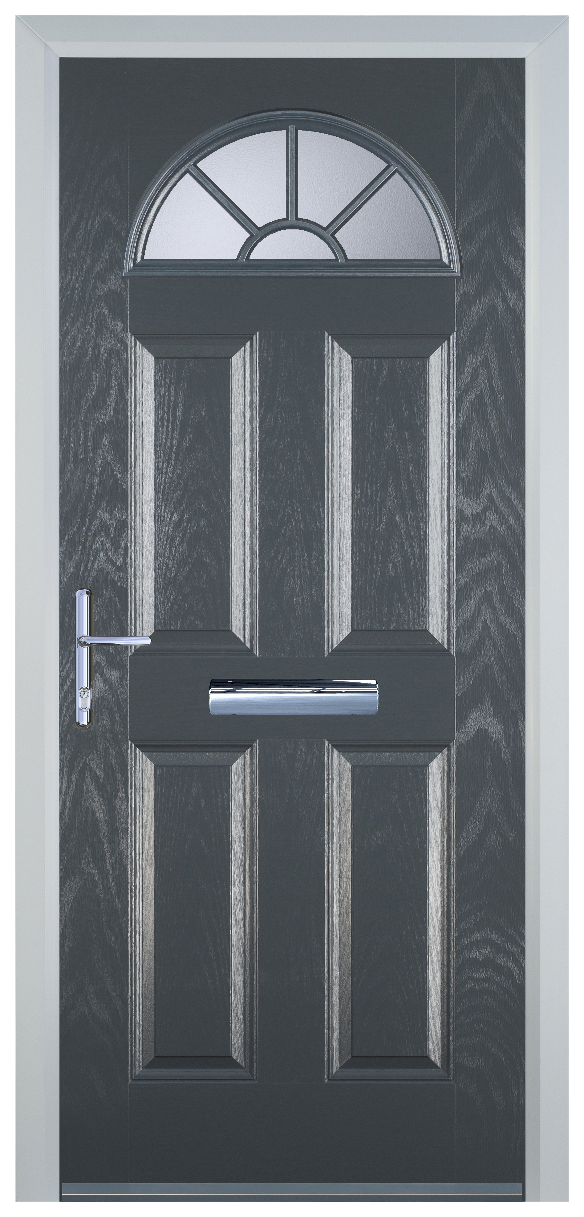 Door-Stop 4 Panel Sunburst Anthracite Grey Right Hand Composite Door - 2100mm
