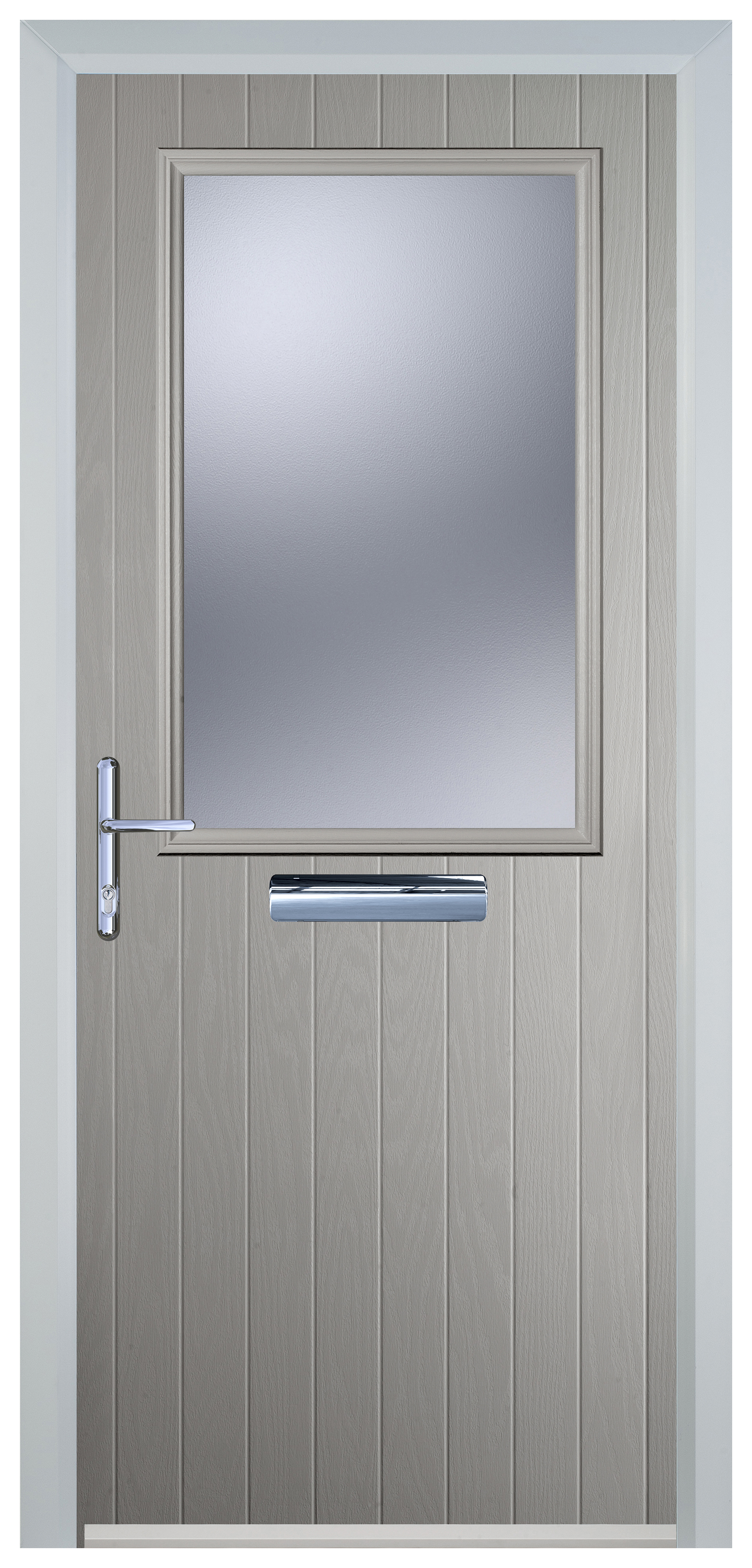 Door-Stop Cottage Half Glazed Agate Grey Right Hand Composite Door - 2100mm