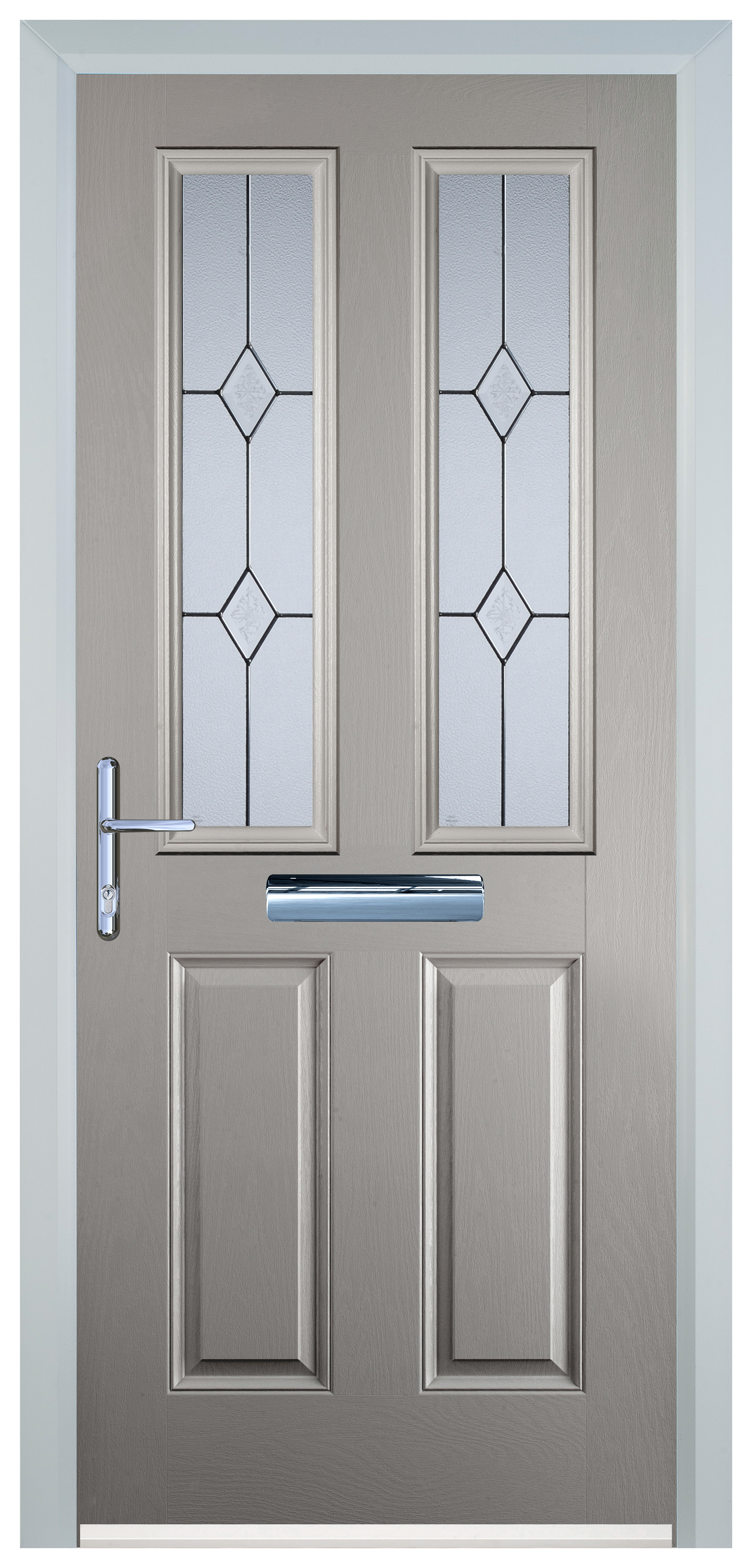 Door-Stop 2 Panel 2 Square Agate Grey Right Hand Composite Door - 2100mm