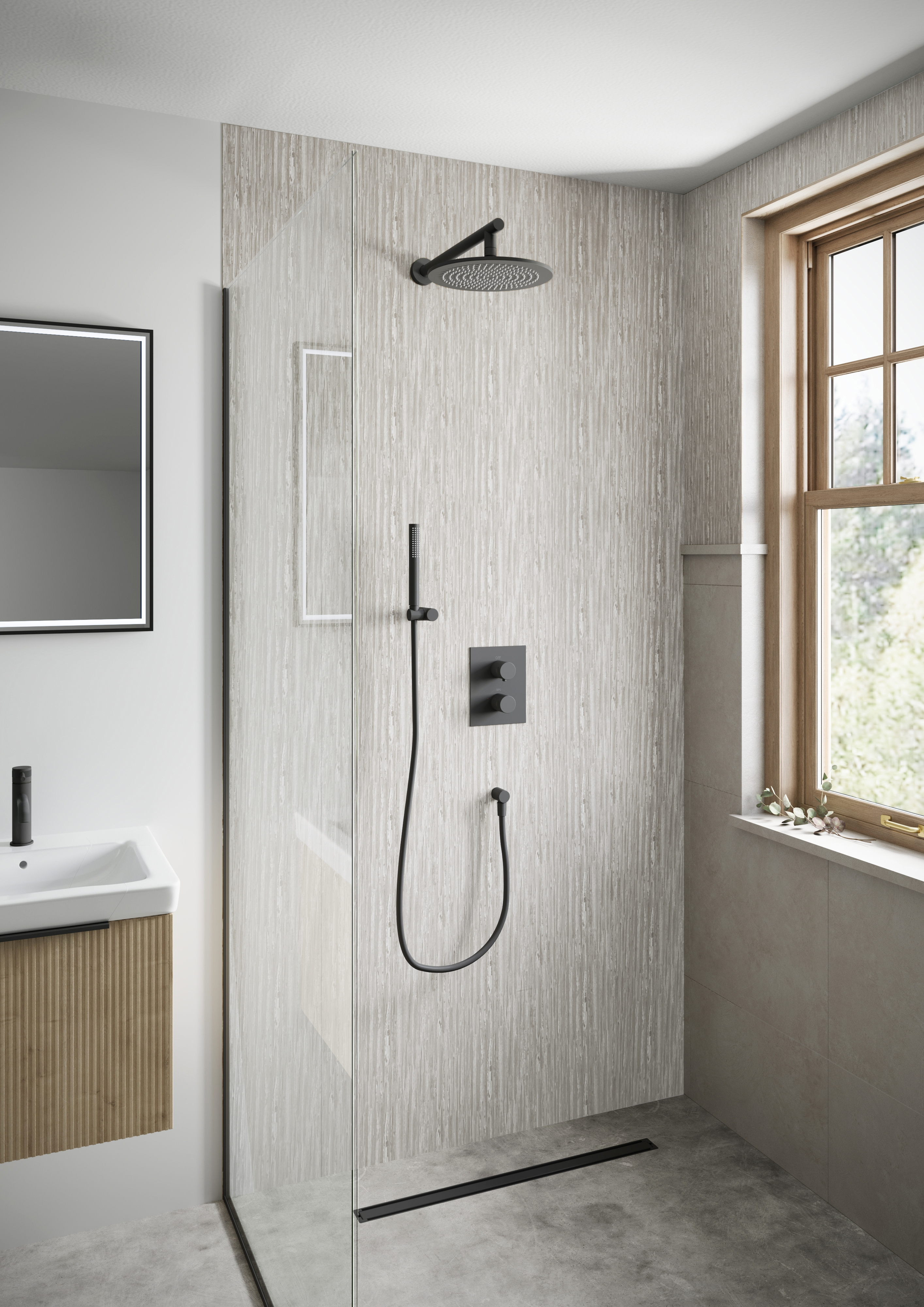 Corlea PVC Matt Linear Single Shower Panel - 2400 x 1000mm