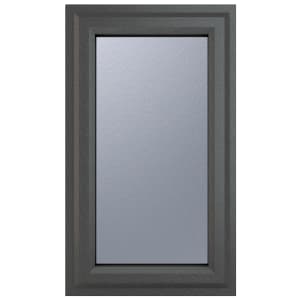 Crystal uPVC Grey Right Hung Obscure Double Glazed Window - 610 x 1040mm
