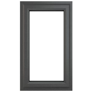 Crystal uPVC Grey Right Hung Clear Double Glazed Window - 610 x 1040mm