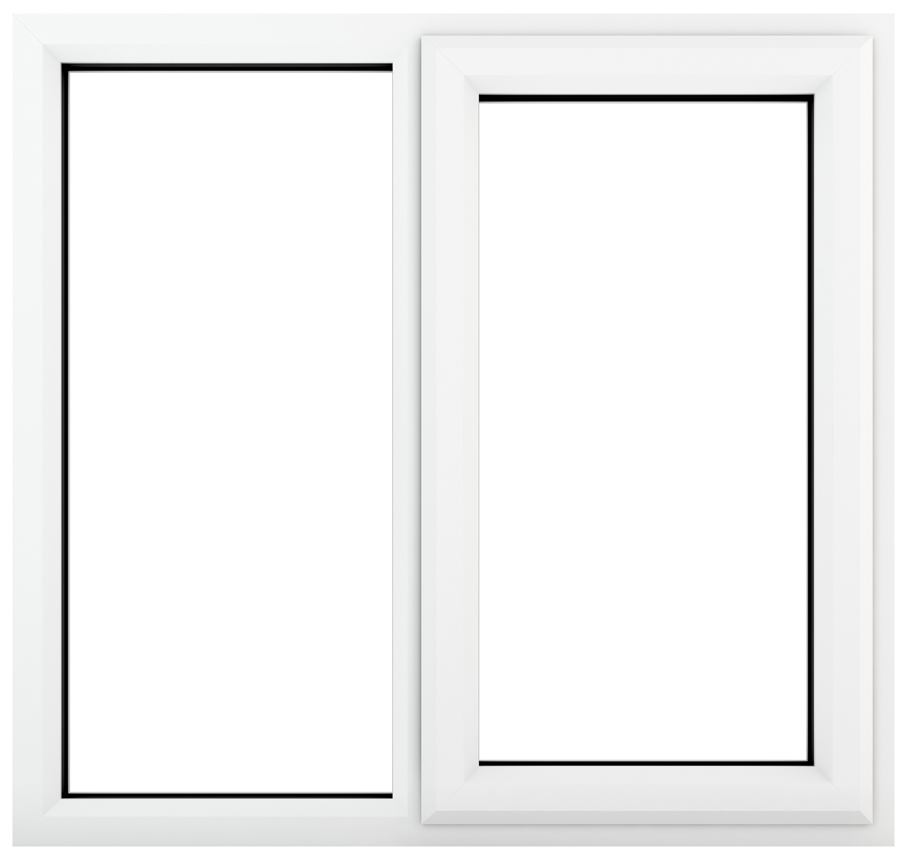 Crystal uPVC White Right Hung Clear Double Glazed Fixed Light Window - 1190 x 1115mm