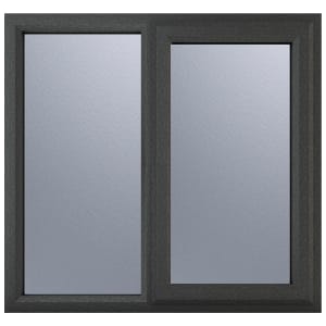 Crystal uPVC Grey Right Hung Obscure Double Glazed Fixed Light Window - 1190 x 1115mm