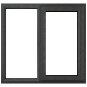 Crystal uPVC Grey Right Hung Clear Double Glazed Fixed Light Window - 905 x 965mm