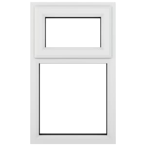 Crystal uPVC White Top Hung Opener Clear Double Glazed Fixed Light Window - 610 x 820mm