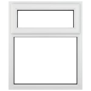 Crystal uPVC White Top Hung Opener Clear Double Glazed Fixed Light Window - 1190 x 965mm