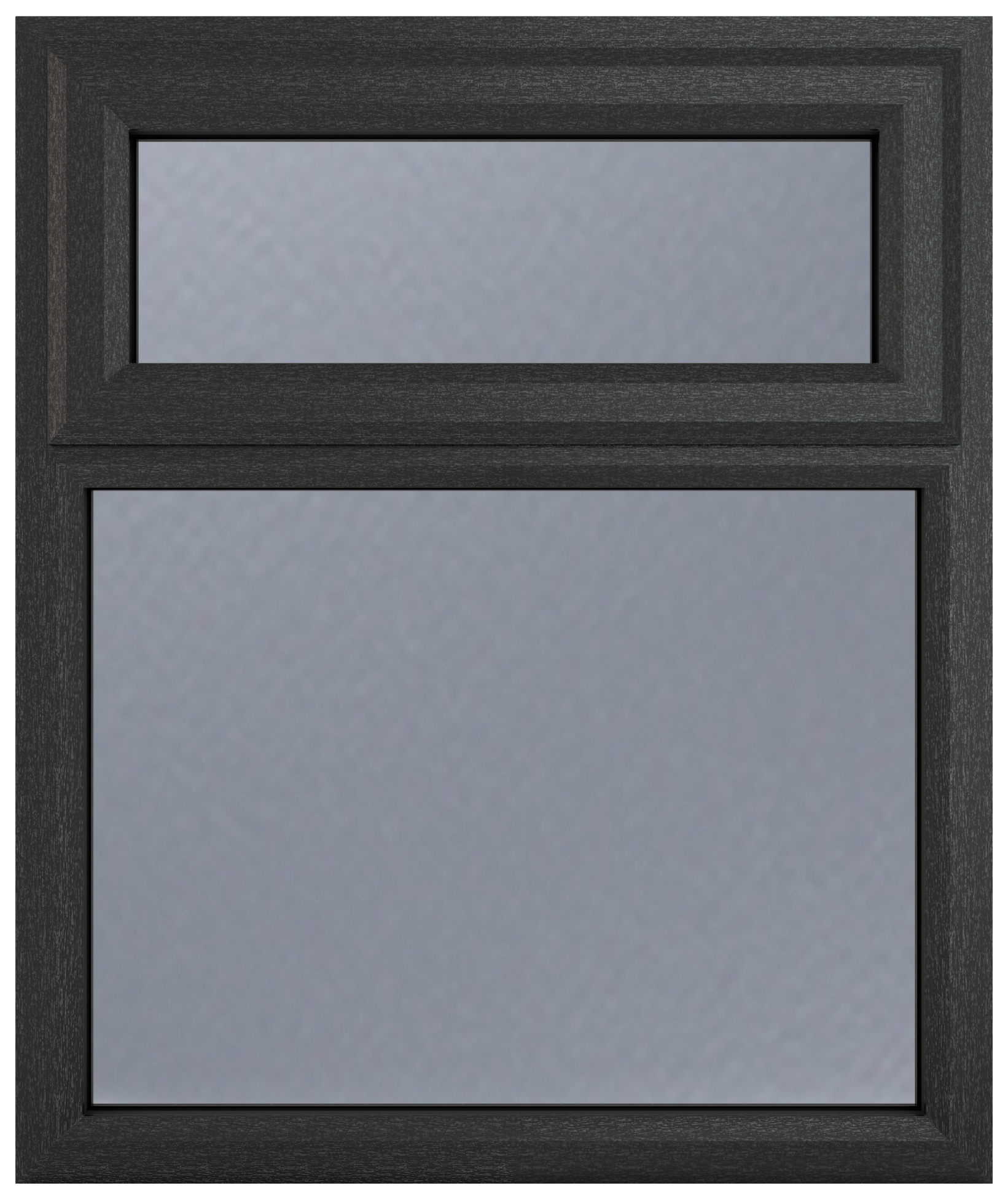 Crystal uPVC Grey Top Hung Opener Obscure Double Glazed Fixed Light Window - 1190 x 965mm