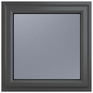 Crystal uPVC Grey Top Opener Obscure Double Glazed Window - 610 x 610mm