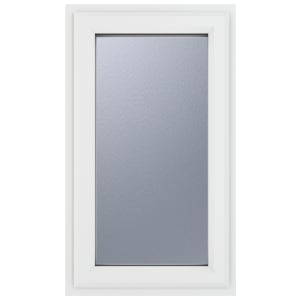 Crystal uPVC White Left Hand Obscure Triple Glazed Window - 610 x 1040mm