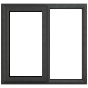 Crystal uPVC Grey / White Left Hung Clear Triple Glazed Window - 1190 x 965mm