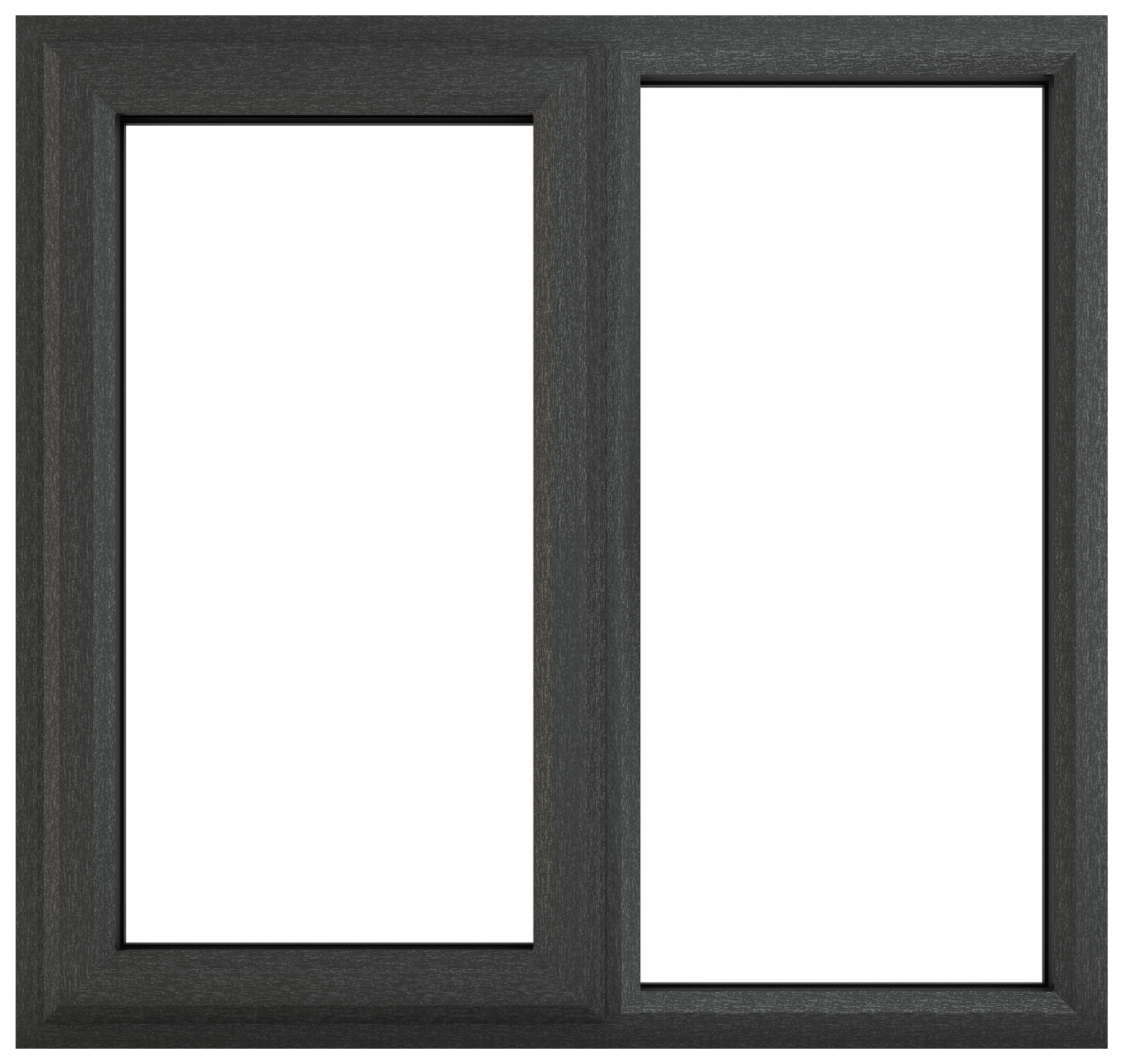 Crystal uPVC Grey / White Left Hung Clear Triple Glazed Window - 905 x 965mm