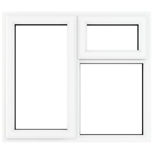 Crystal uPVC White Left Hung Top Opener Clear Triple Glazed Window - 905 x 965mm