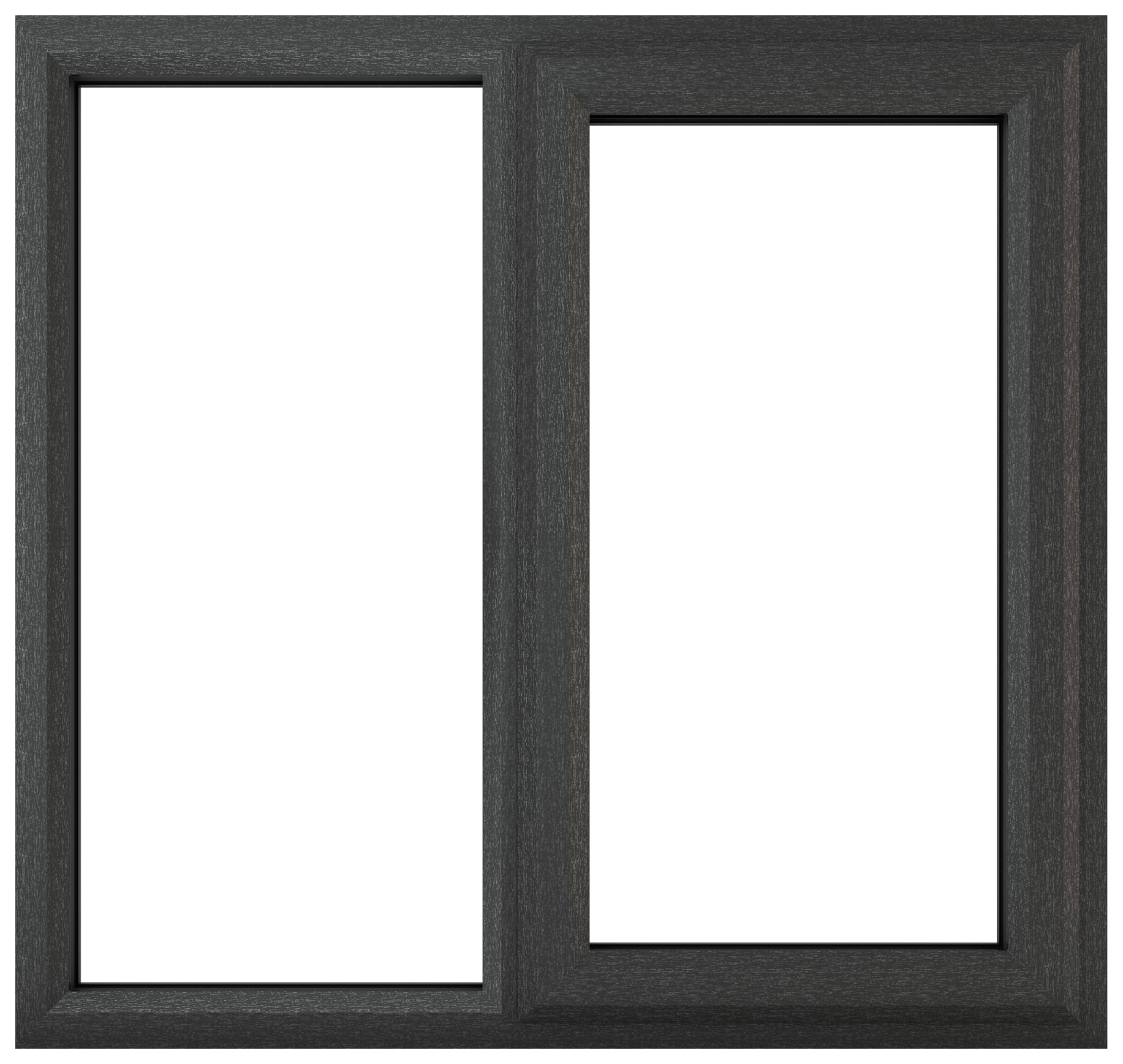 Crystal uPVC Grey / White Right Hung Clear Triple Glazed Window - 1190 x 965mm