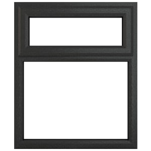 Crystal uPVC Grey / White Top Hung Clear Triple Glazed Window - 1190 x 965mm