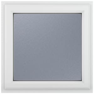 Crystal uPVC White Top Hung Obscure Triple Glazed Window - 610 x 610mm