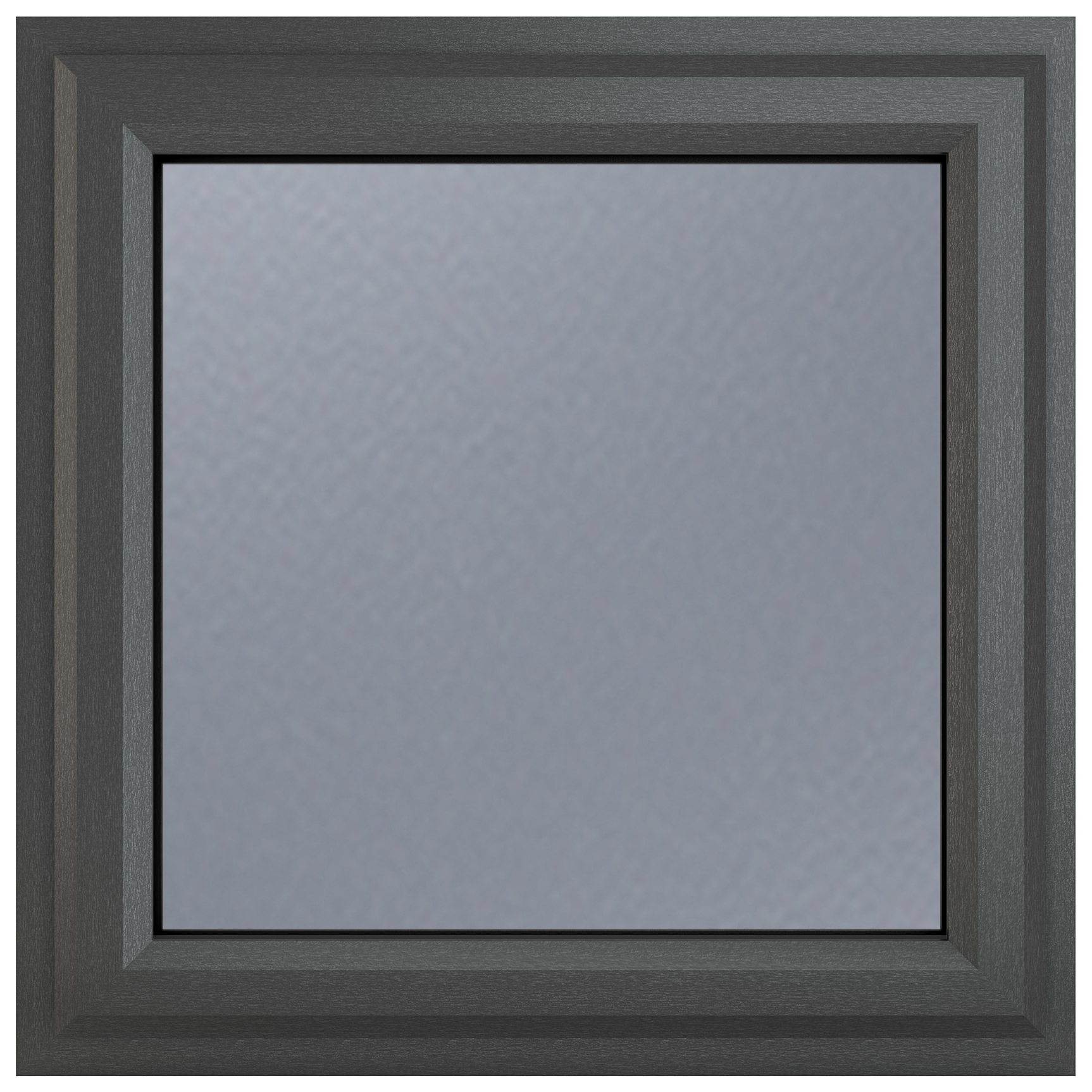 Crystal uPVC Grey / White Top Hung Obscure Triple Glazed Window - 610 x 610mm