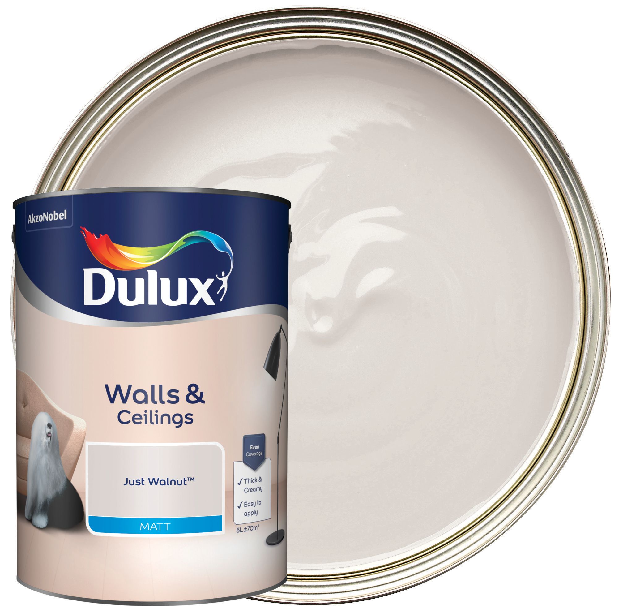 Dulux Matt Emulsion Paint - Just Walnut - 5L