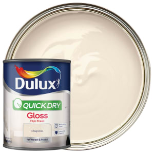 Dulux Quick Dry Gloss Paint - Magnolia - 750ml