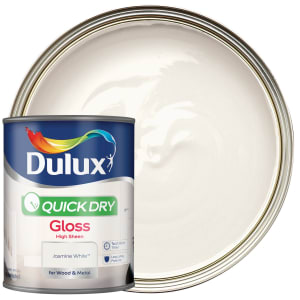 Dulux Quick Dry Gloss Paint - Jasmine White - 750ml