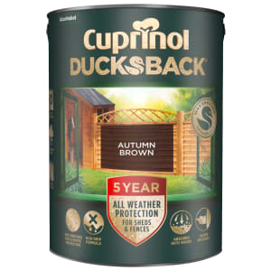 Cuprinol 5 Year Ducksback Matt Shed & Fence Treatment - Autumn Brown - 5L