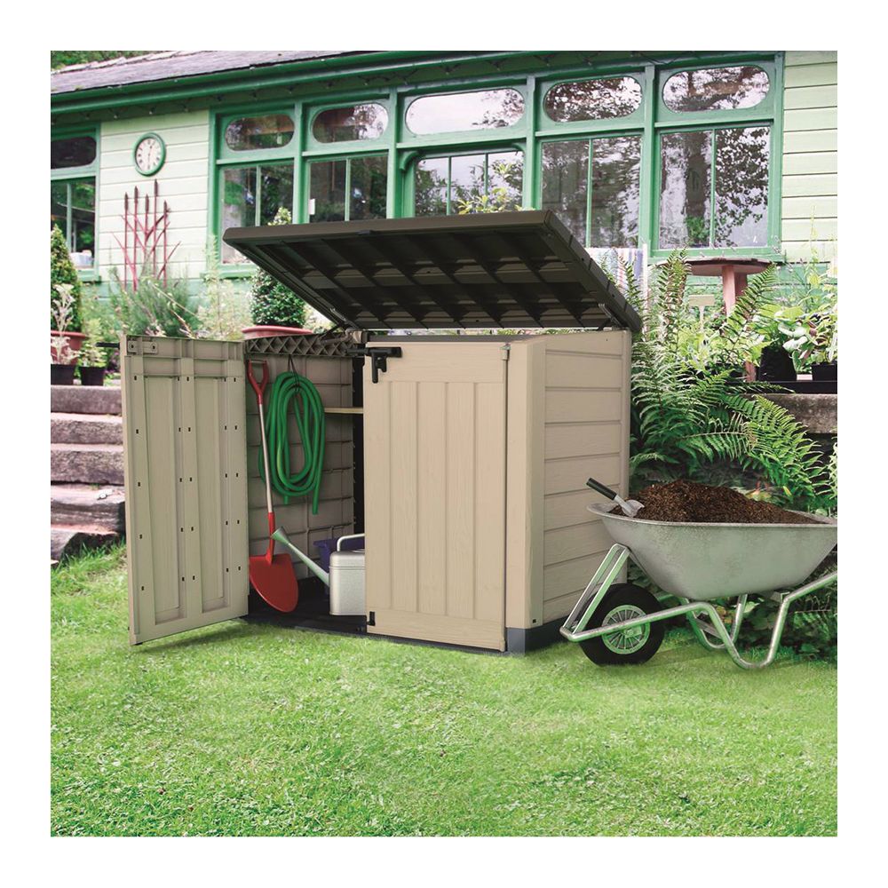 Keter Store It Out Max Beige & Brown Plastic Garden Storage - 4 x 5 ft