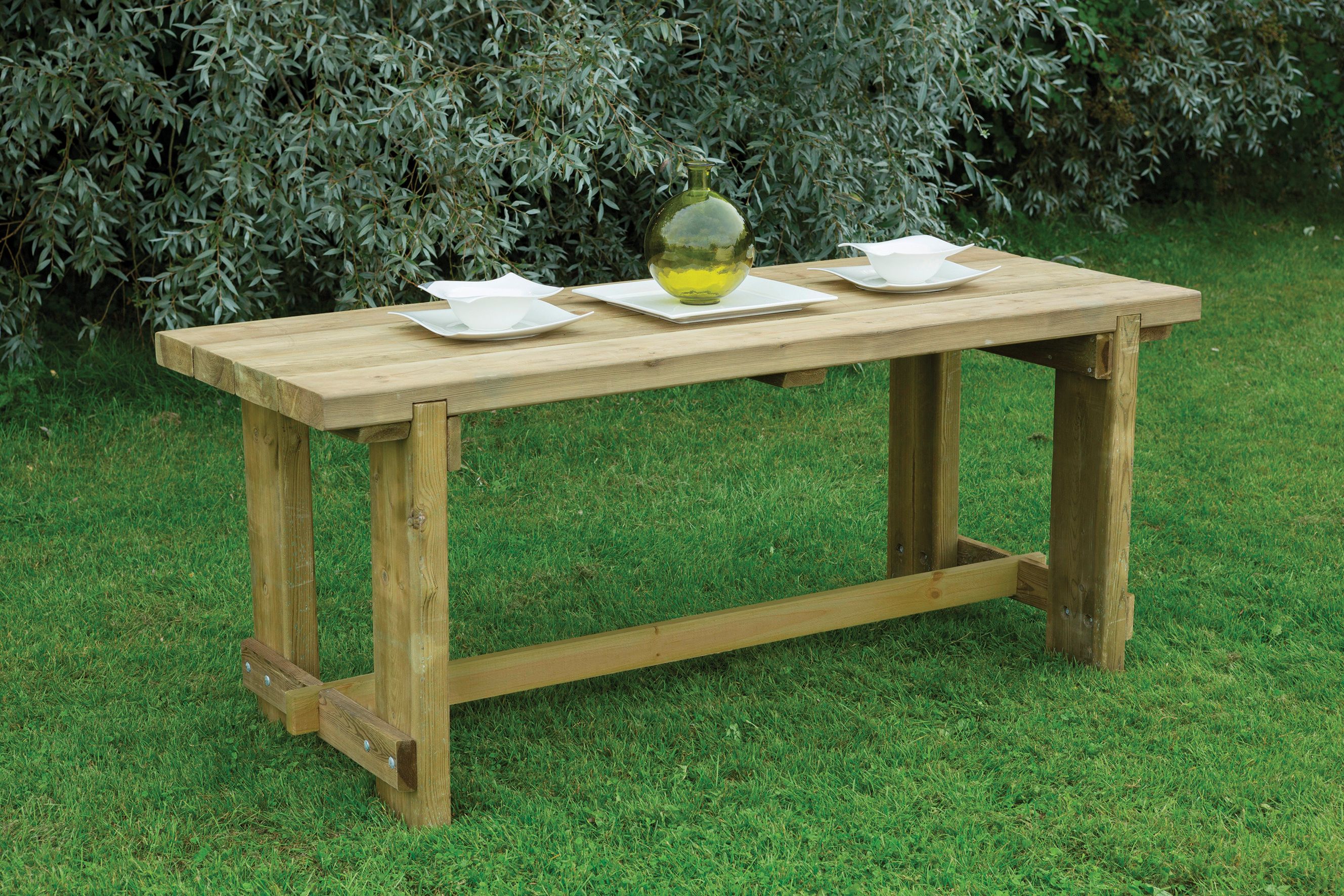 Forest Garden Refectory Wooden Garden Table - 1.8m