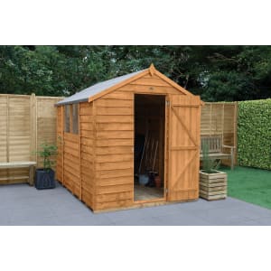 Forest Garden 8 x 6 ft Apex Overlap Dip Treated Shed