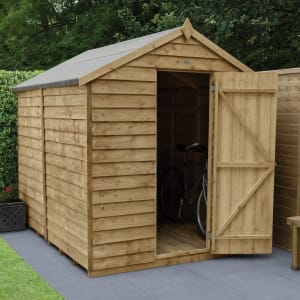 Forest Garden 8 x 6 ft Apex Overlap Pressure Treated Windowless Shed