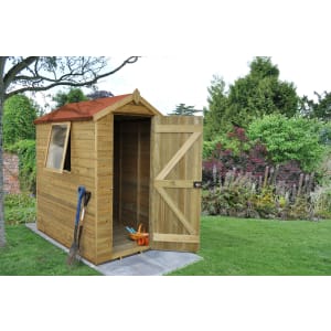 Forest Garden 6 x 4 ft Apex Tongue & Groove Pressure Treated Shed