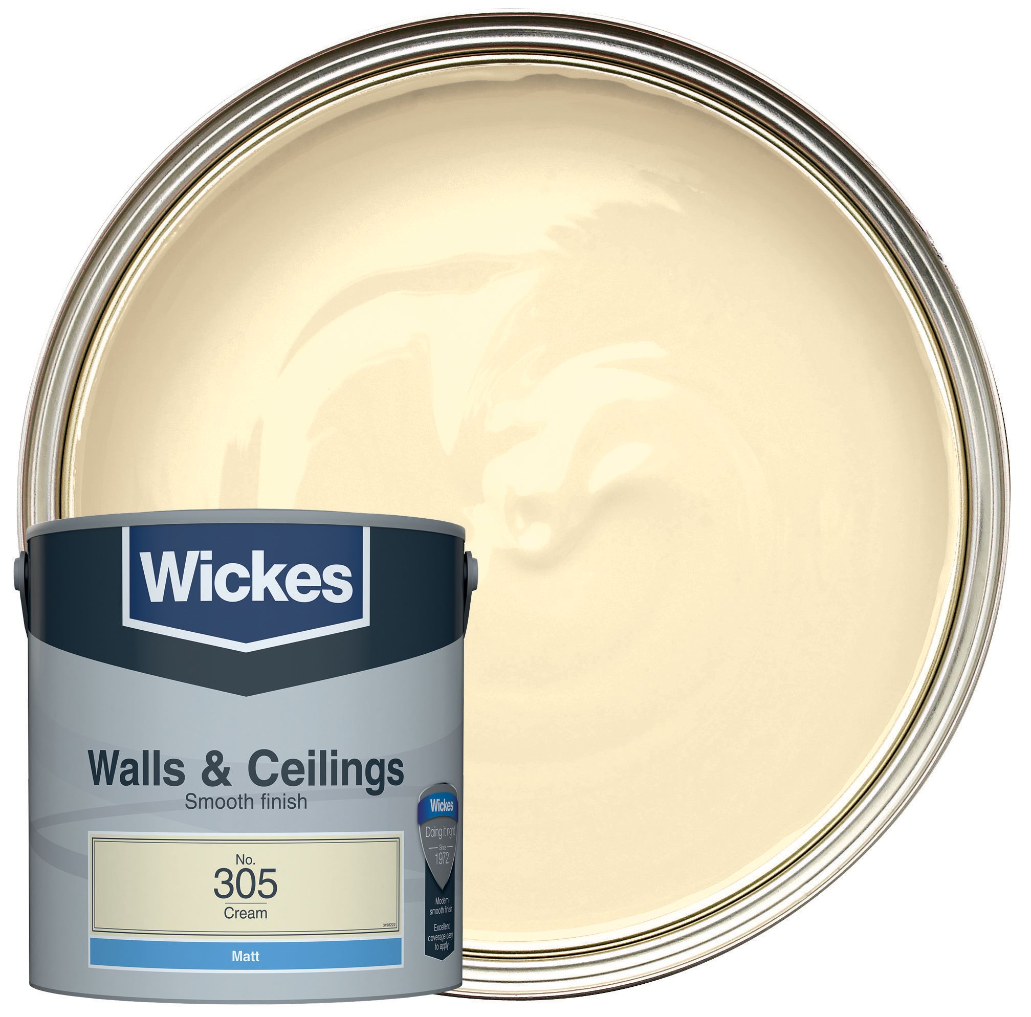 Wickes Vinyl Matt Emulsion Paint - Cream No.305 - 2.5L