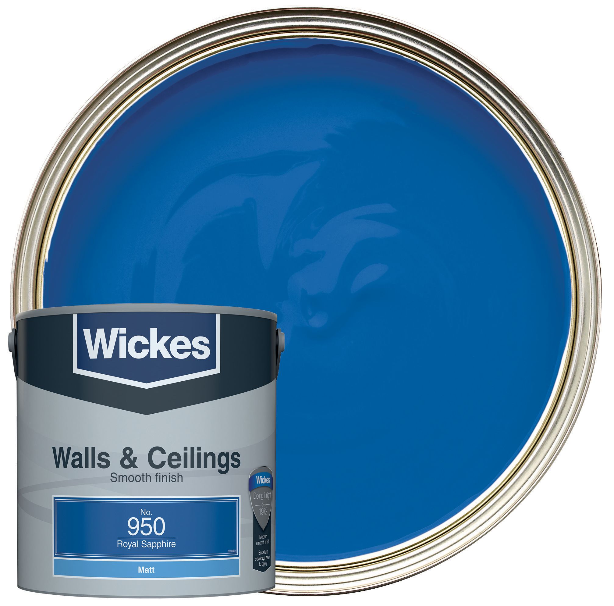 Wickes Vinyl Matt Emulsion Paint - Royal Sapphire No.950 - 2.5L