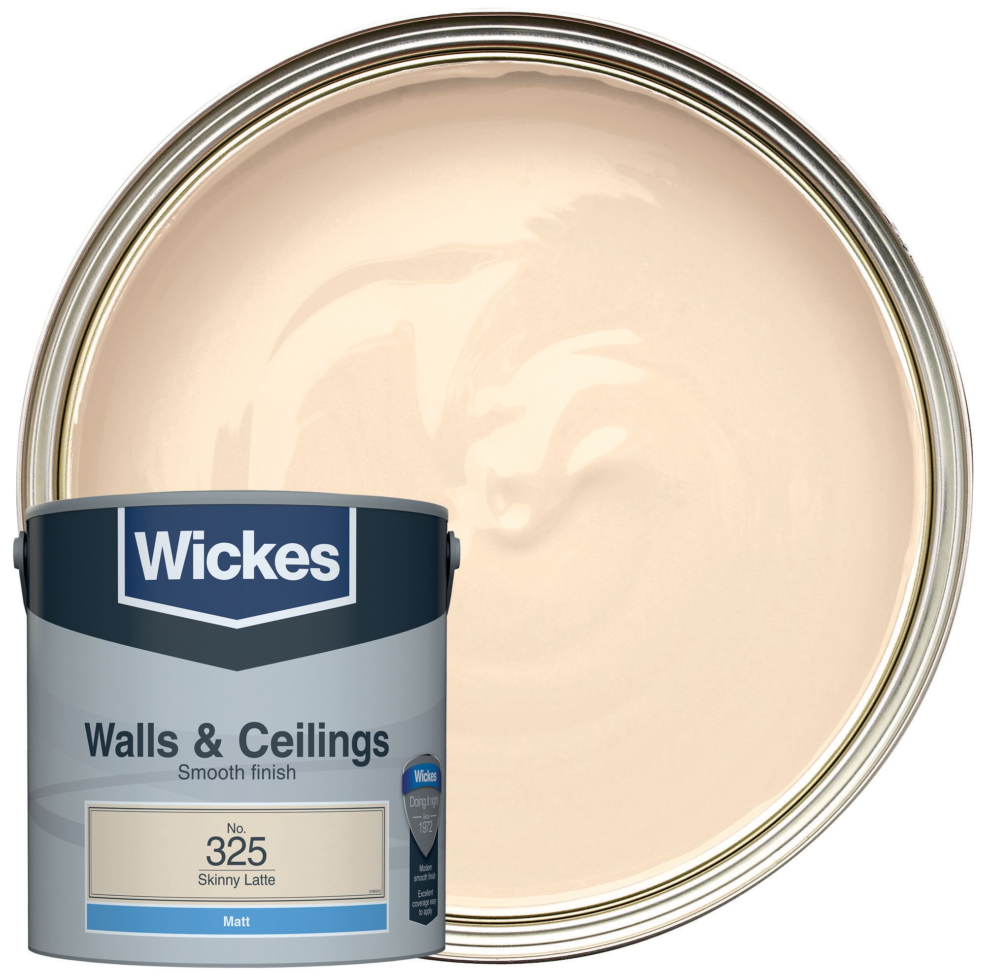 Wickes Vinyl Matt Emulsion Paint - Skinny Latte No.325 - 2.5L