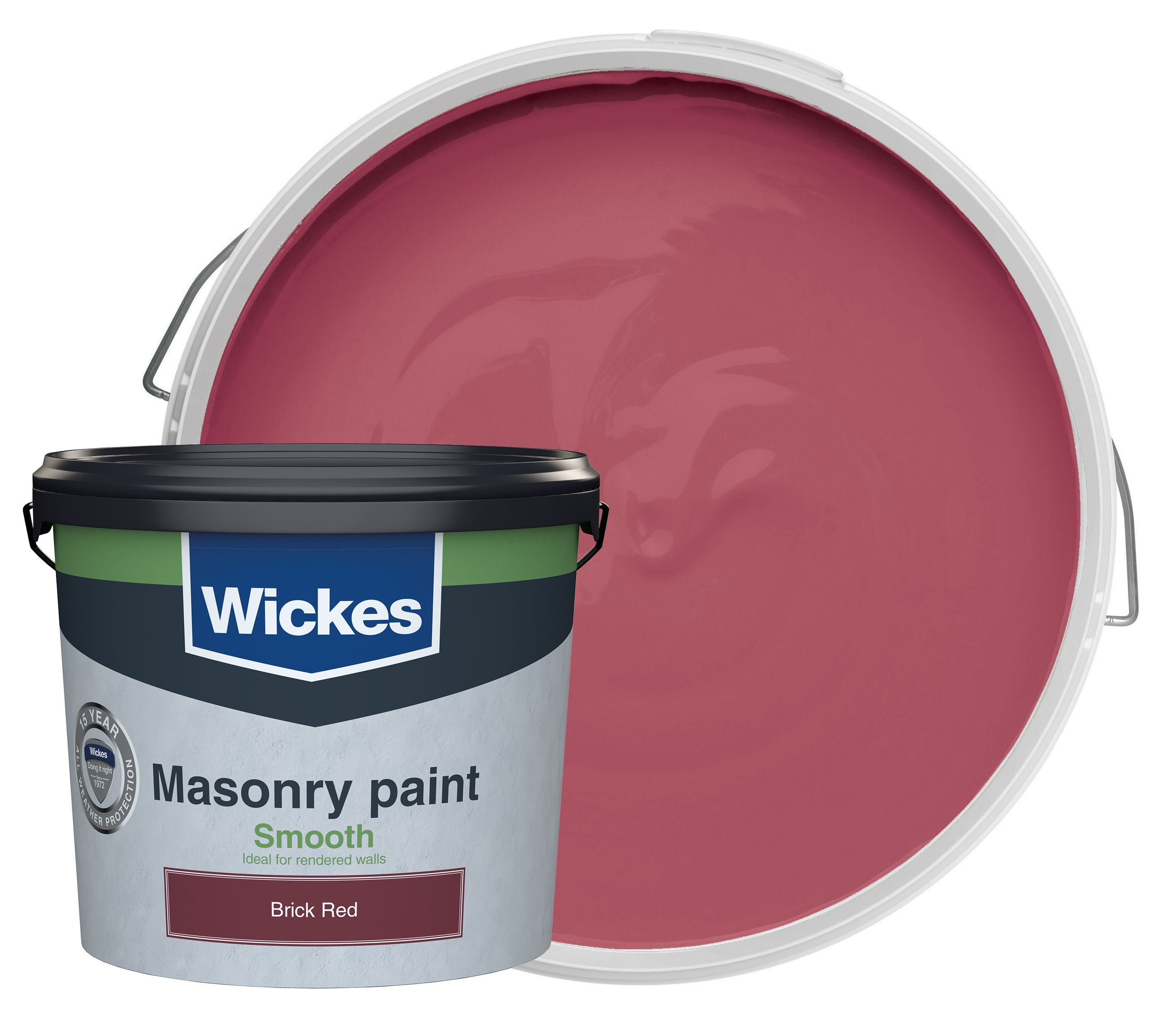 Wickes Smooth Masonry Paint - Brick Red - 5L