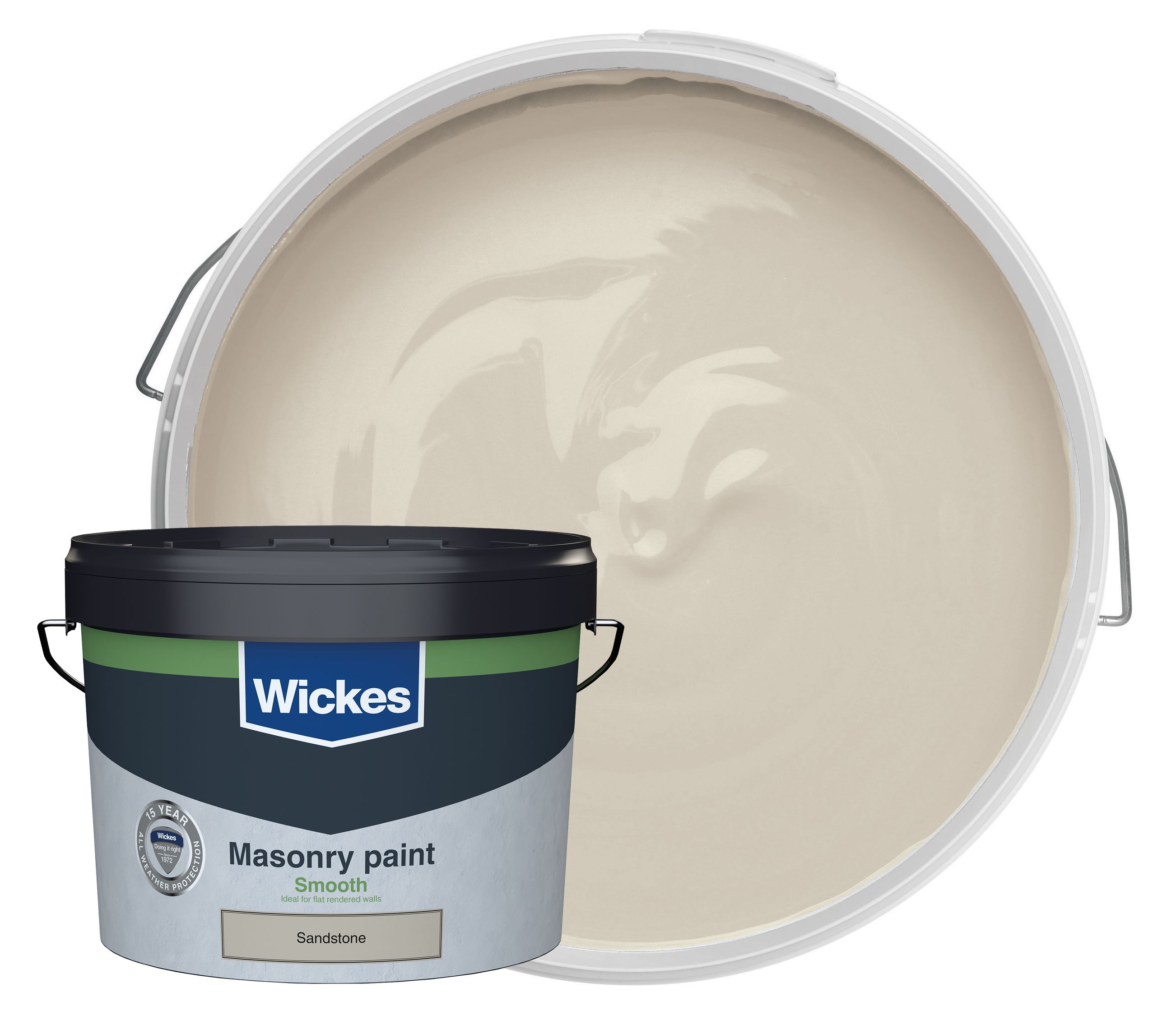 Wickes Smooth Masonry Paint - Sandstone - 10L