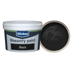 Wickes Smooth Masonry Paint - Black - 250ml