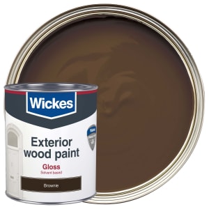 Wickes Exterior Gloss Paint - Brownie - 750ml