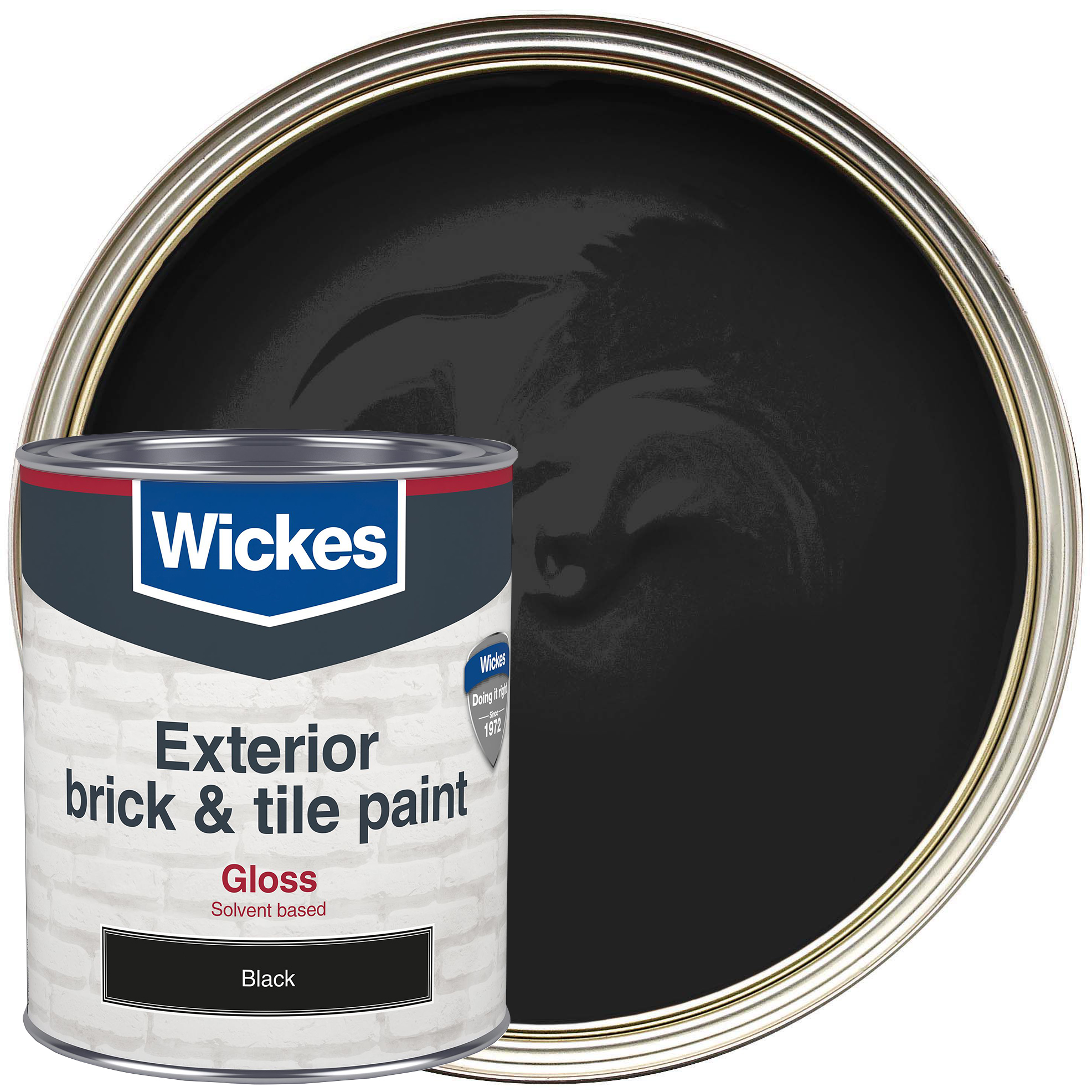 Wickes Brick & Tile Gloss Paint - Black - 750ml