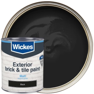 Wickes Brick & Tile Matt Paint - Black - 750ml