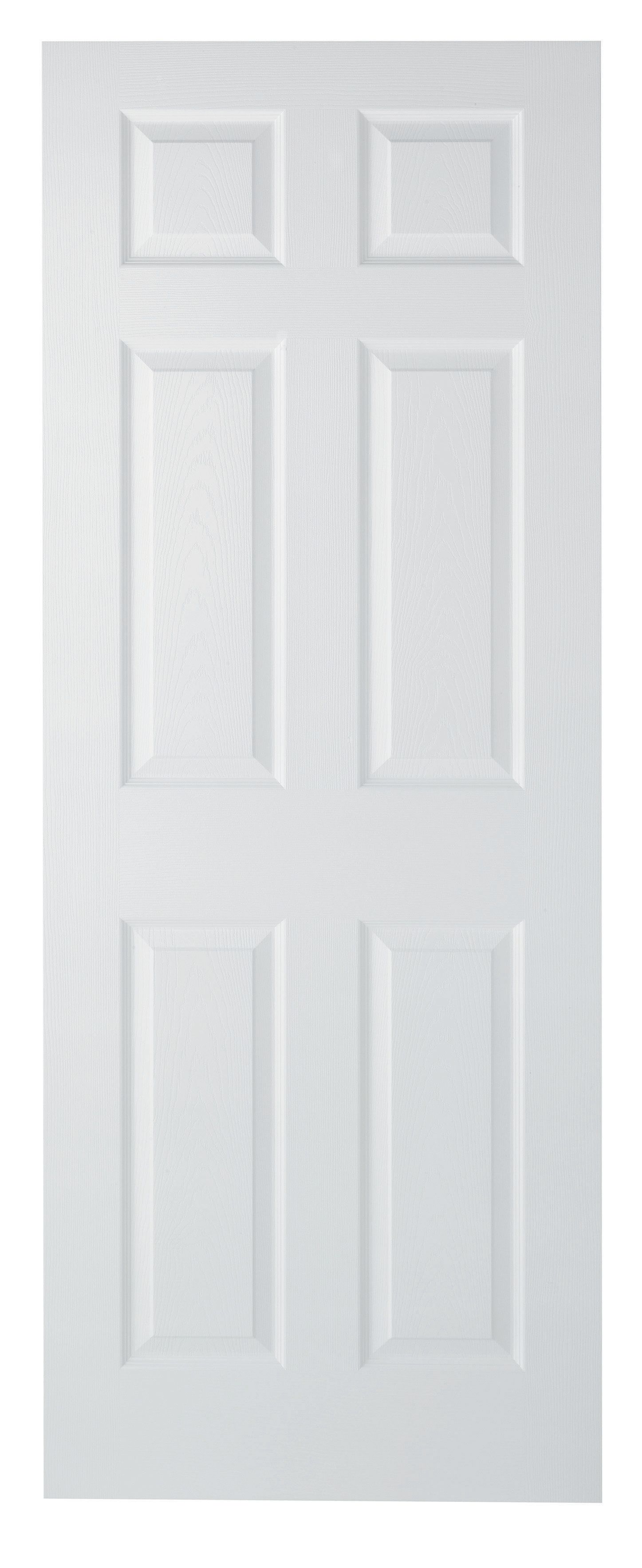 Wickes Lincoln White Grained Moulded Fully Finished 6 Panel Internal Door