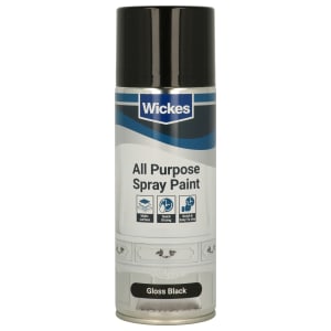 Wickes All Purpose Black Gloss Spray Paint - 400ml