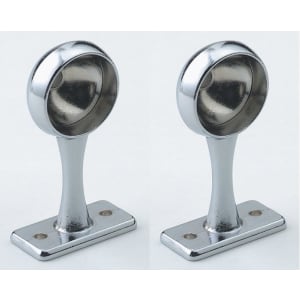 Rothley Chrome Interior Deluxe End Rail Bracket - 25mm - Pack of 2